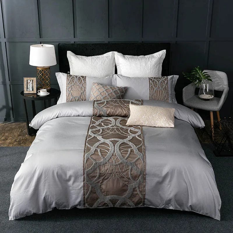 Chain of Luxury Grey Duvet Cover Set (Egyptian Cotton)