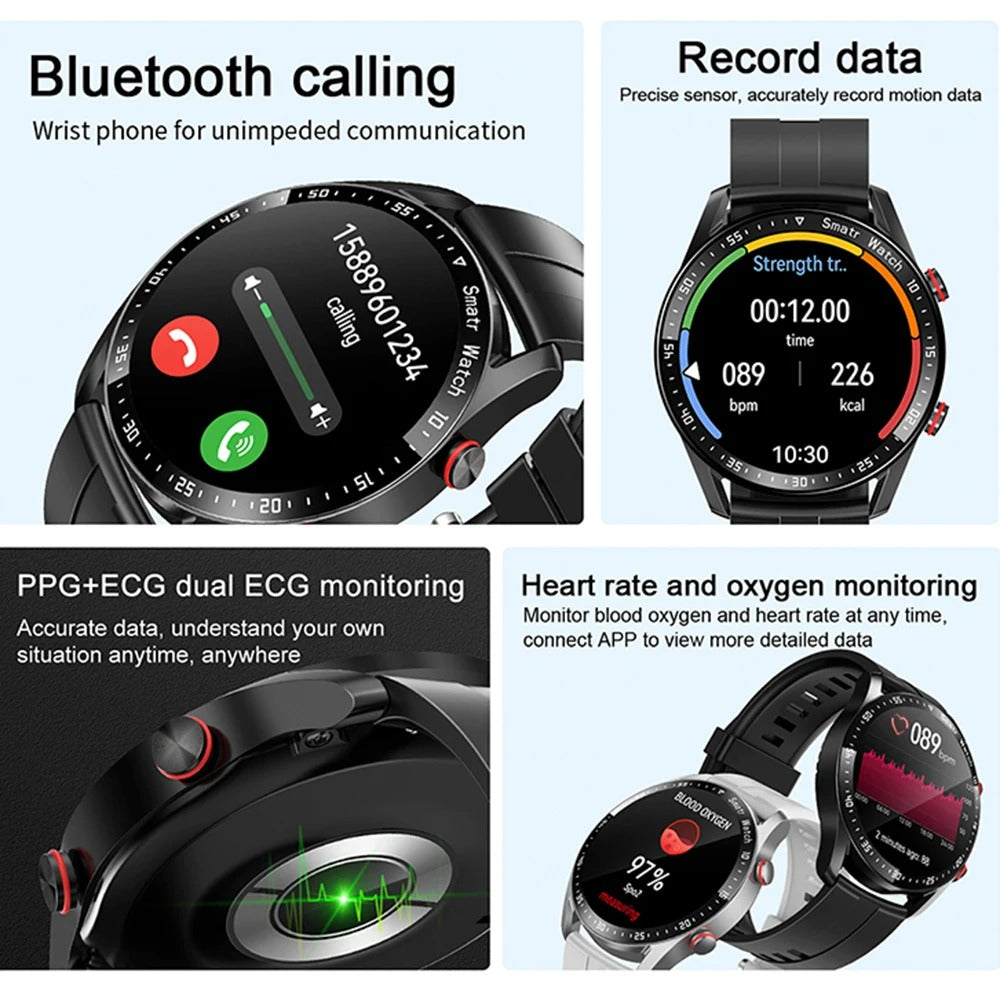 Active Men's Smartwatch – Elegant design med Bluetooth Fitness Tracking