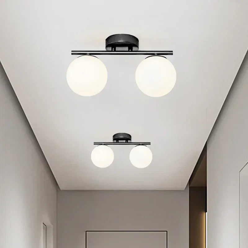 Nordic LED Glass Ceiling Light – Elegant White Sphere for Every Space