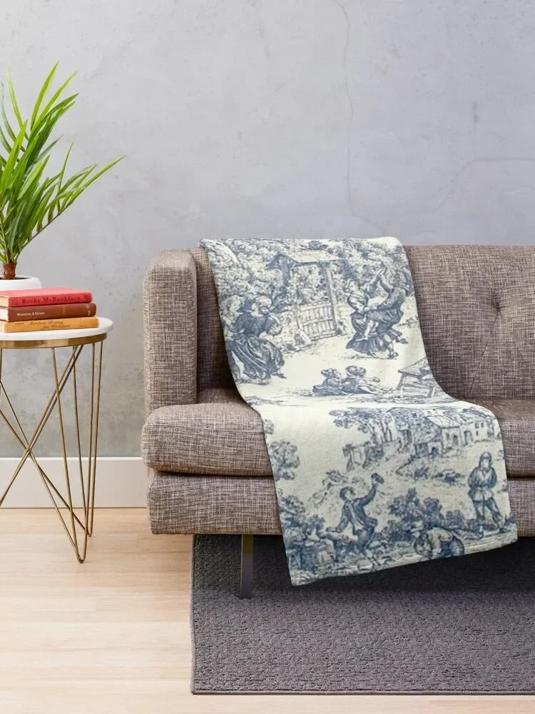 Toile de Jouy Number 2 – Decorative Blankets and Sofa Coverings