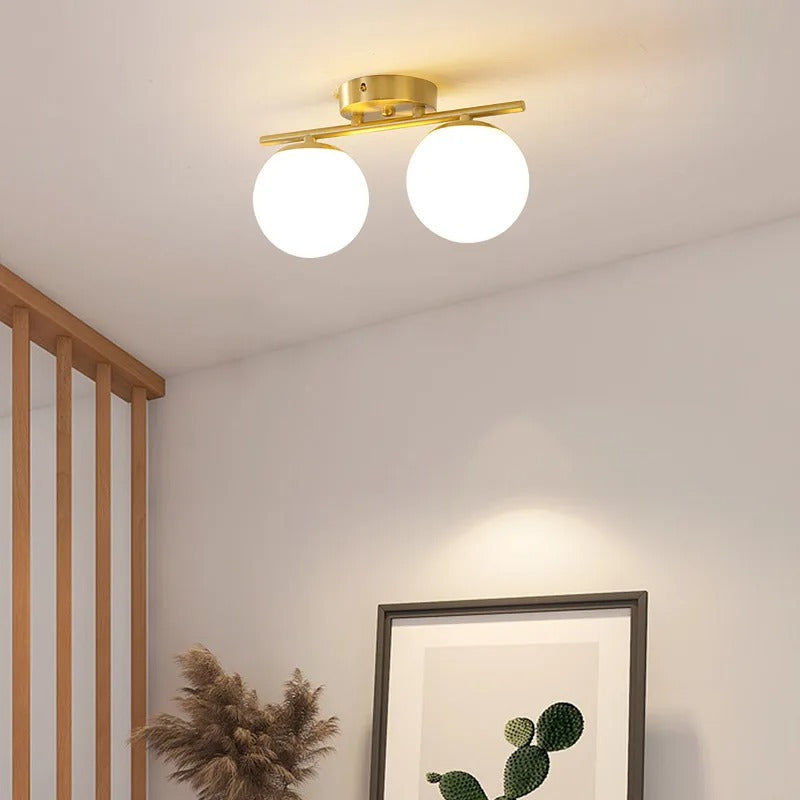 Nordic LED Glass Ceiling Light – Elegant White Sphere for Every Space