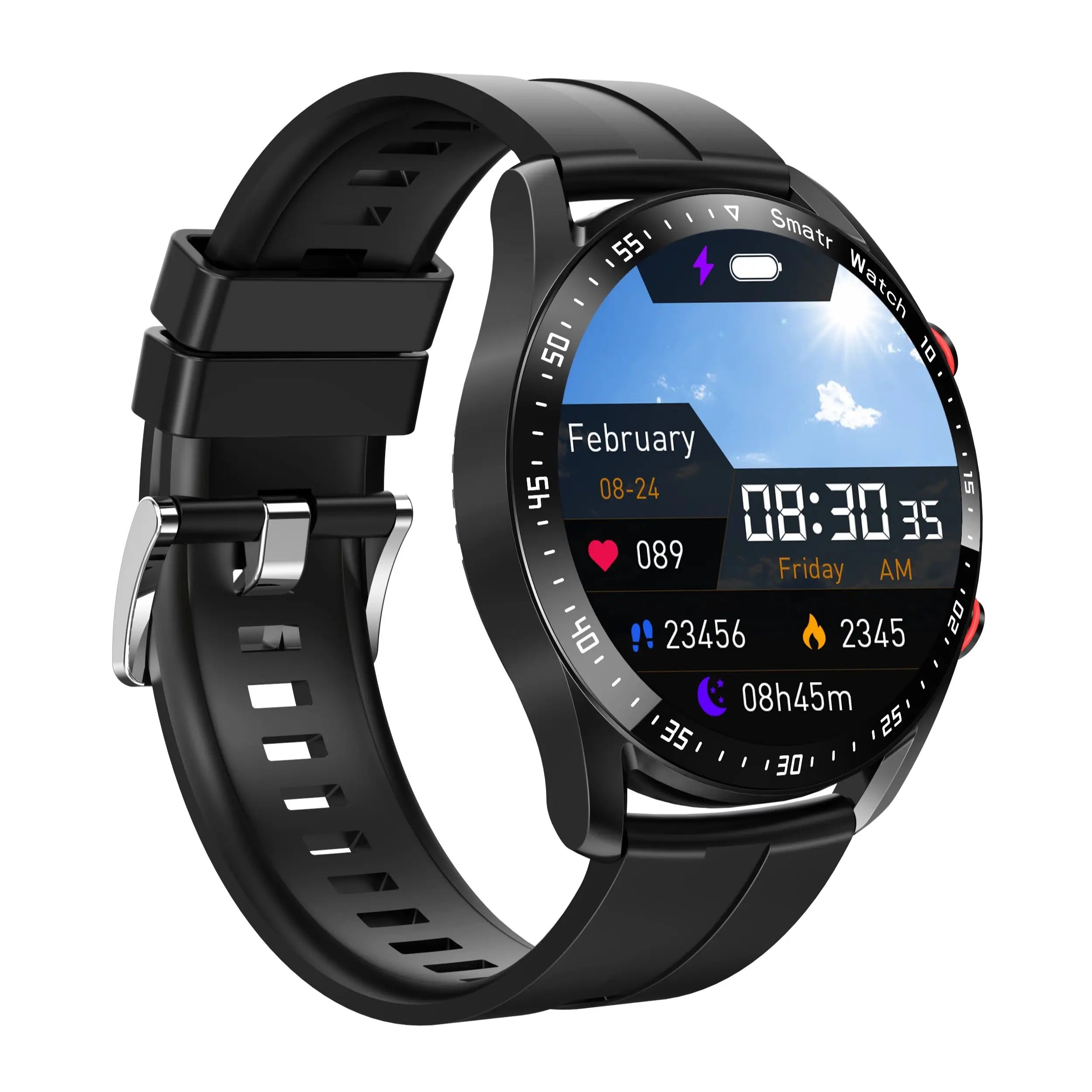 Actieve herensmartwatch – elegant ontwerp met Bluetooth-fitnesstracking