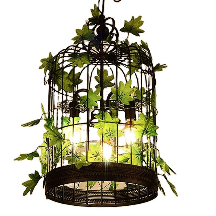 Vintage Iron Cage Chandelier