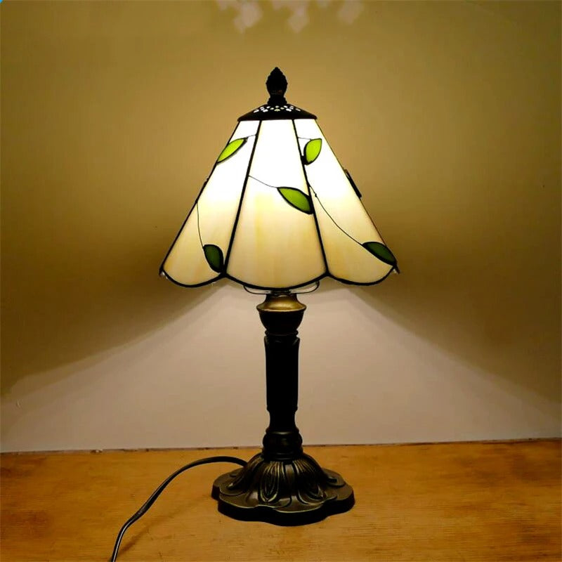 Retro barokk LED bordlampe E27 - Vintage Tiffany Glass