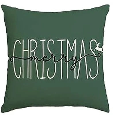 Colorful Christmas Cushion Cover – 'Merry Christmas Tree' & 'Hello Winter' Design