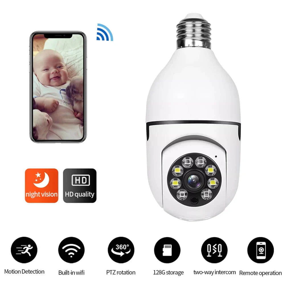 360° SURVEILLANCE CAMERA BULB