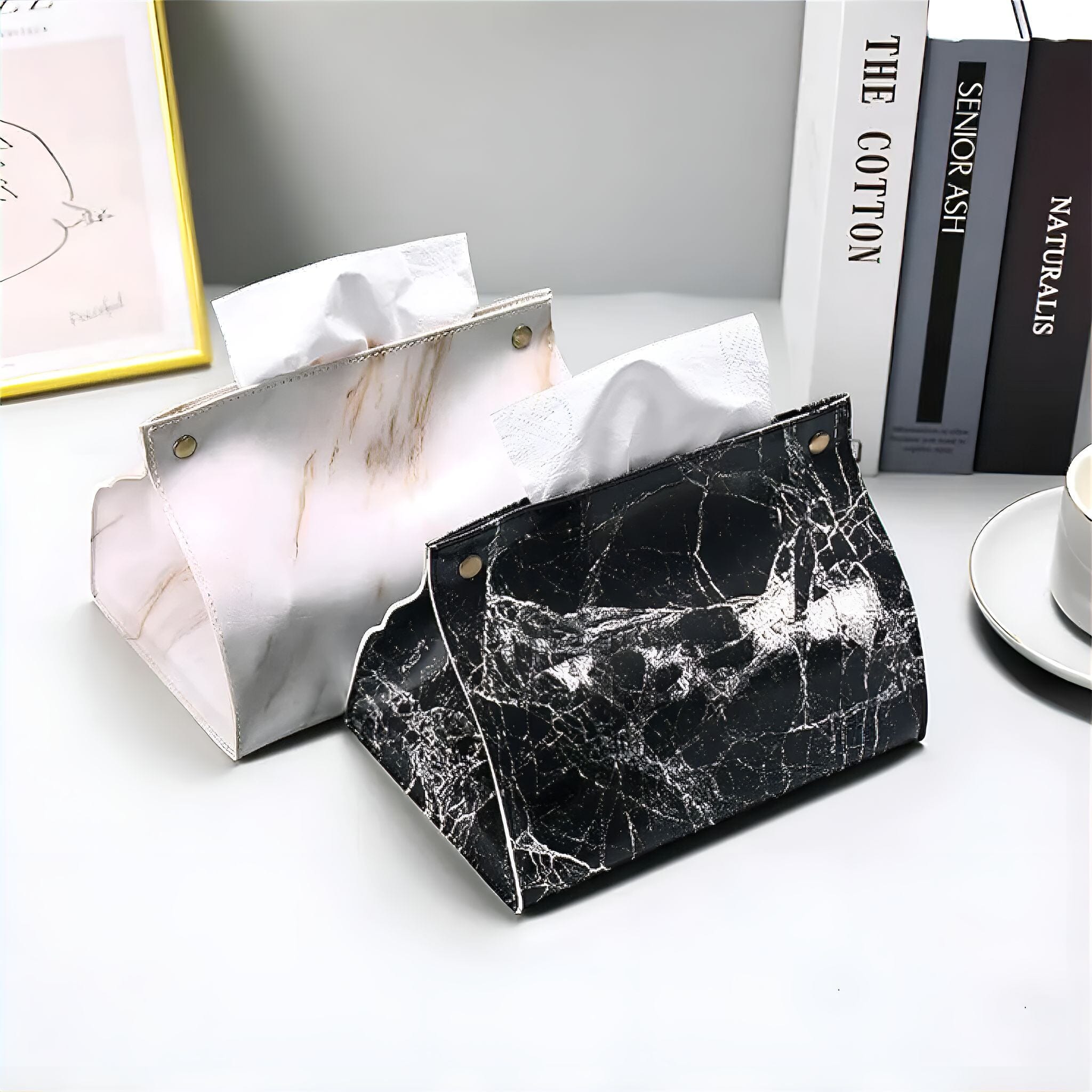 Funda para caja de pañuelos Marble Luxe