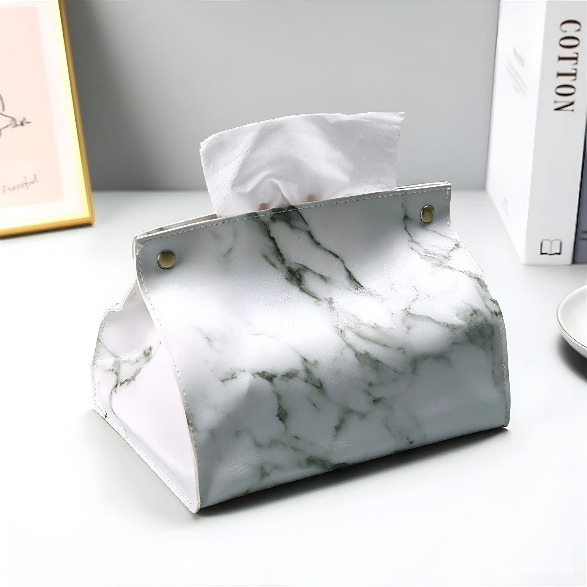 Funda para caja de pañuelos Marble Luxe