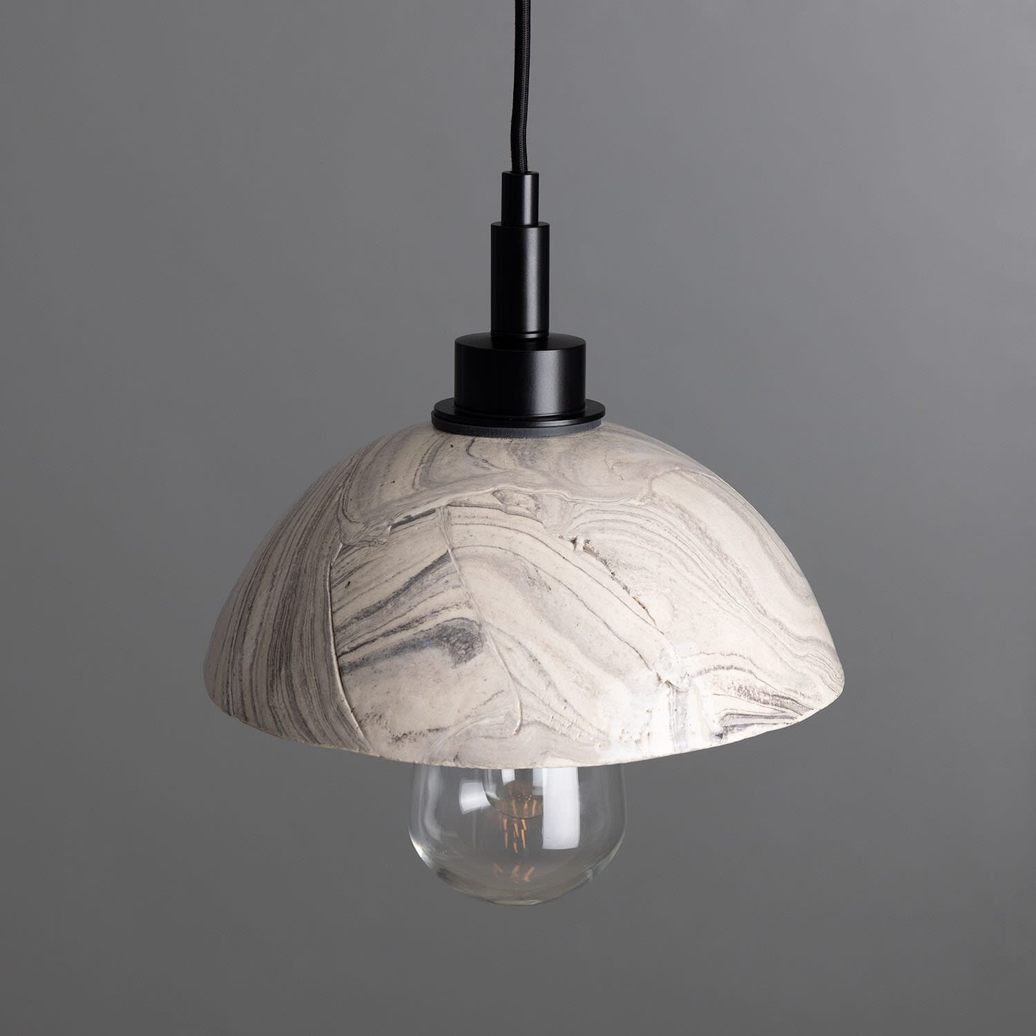 Kingii Marbled Ceramic Dome Bathroom Pendant Light 20cm IP44