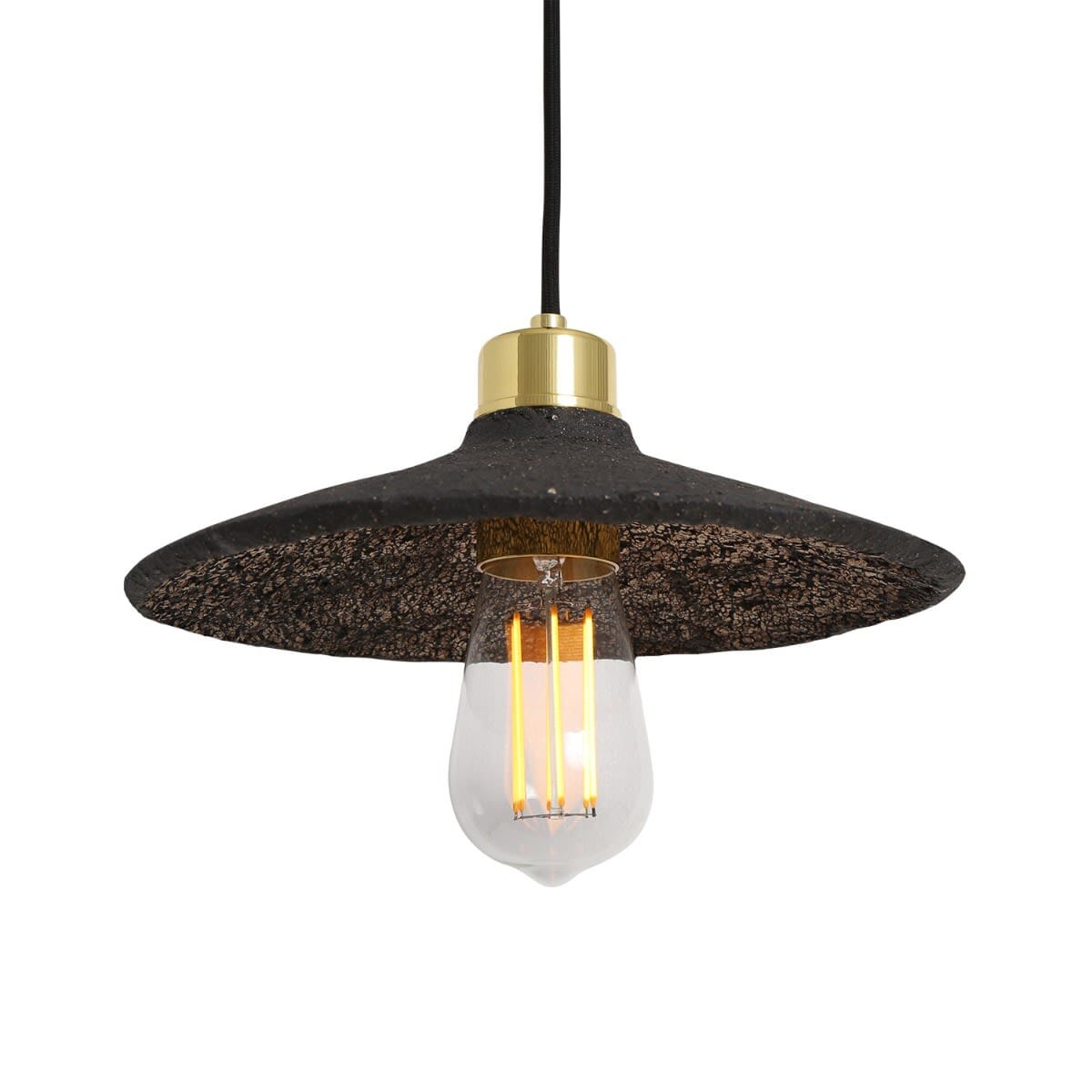 Pyrus Organic Ceramic Pendant Light 28cm, Black Clay