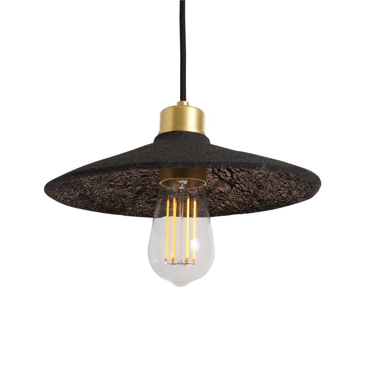 Pyrus Organic Ceramic Pendant Light 28cm, Black Clay