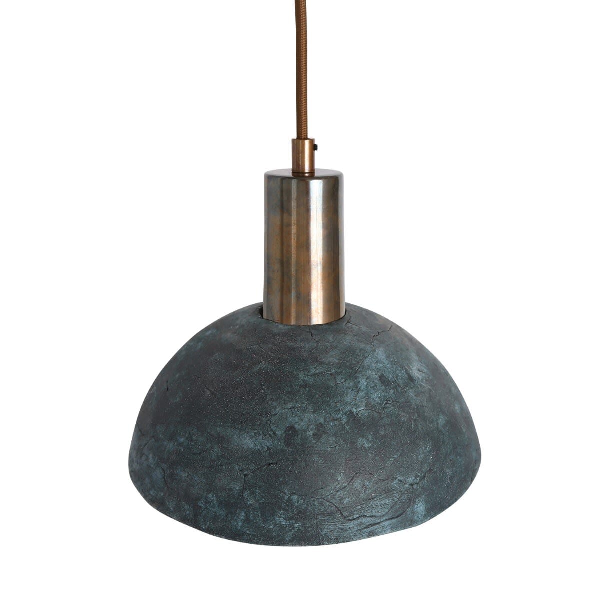 Lampa suspendată din ceramică organică Kauri, 20 cm, Pământ Albastru