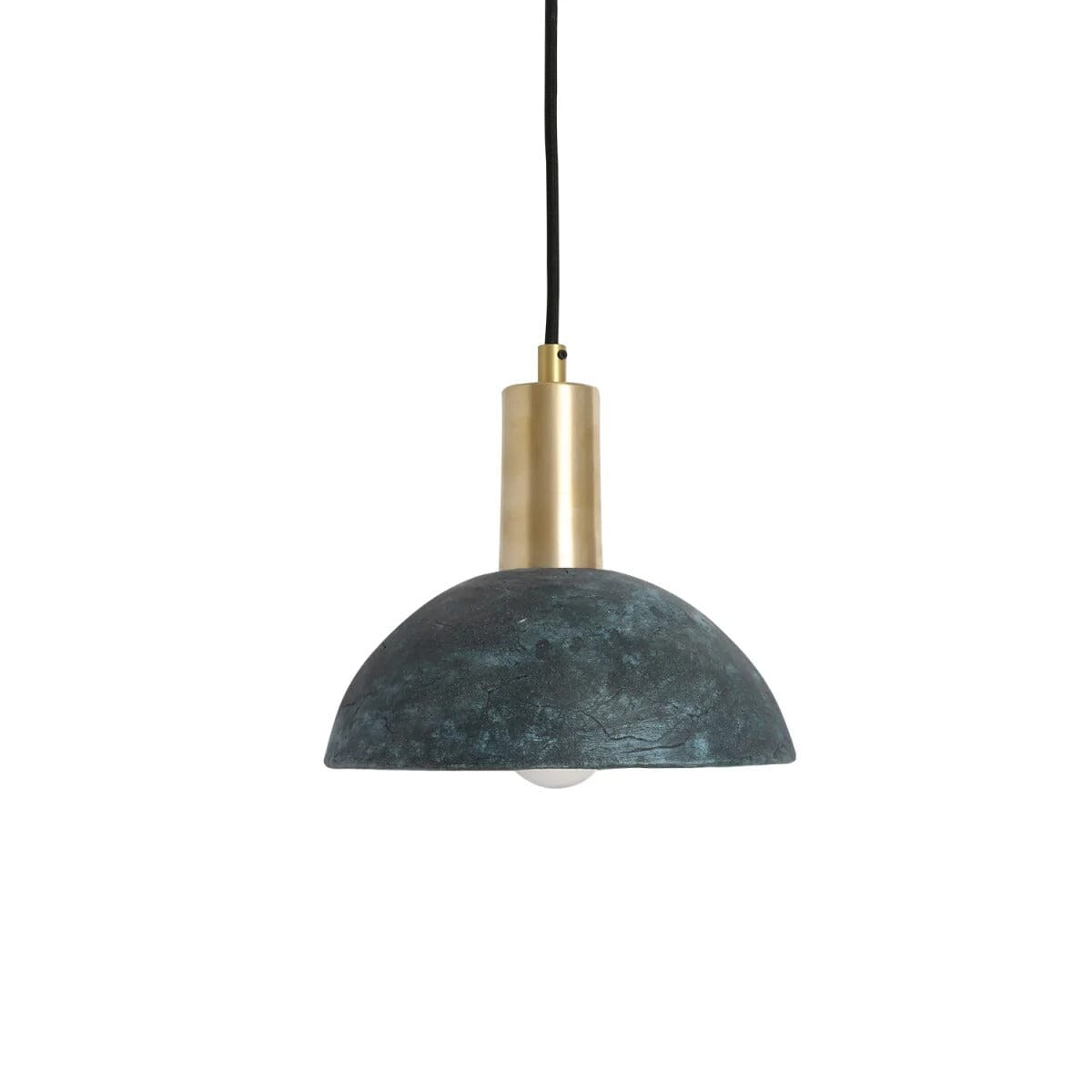 Kauri Organic Ceramic Dome Pendant Light 20cm, Blue Earth