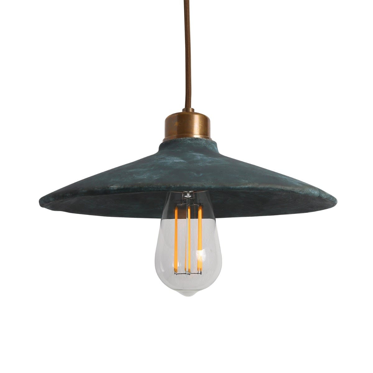 Pyrus Organic Ceramic Pendant Light 28cm, Blue Earth