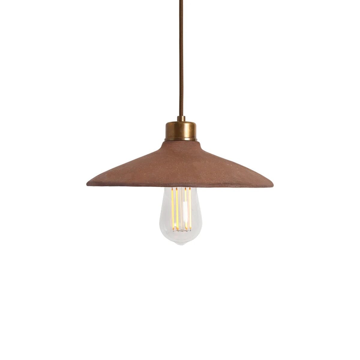 Mullan Pyrus Organic Ceramic Pendant Light 28cm, Red Iron