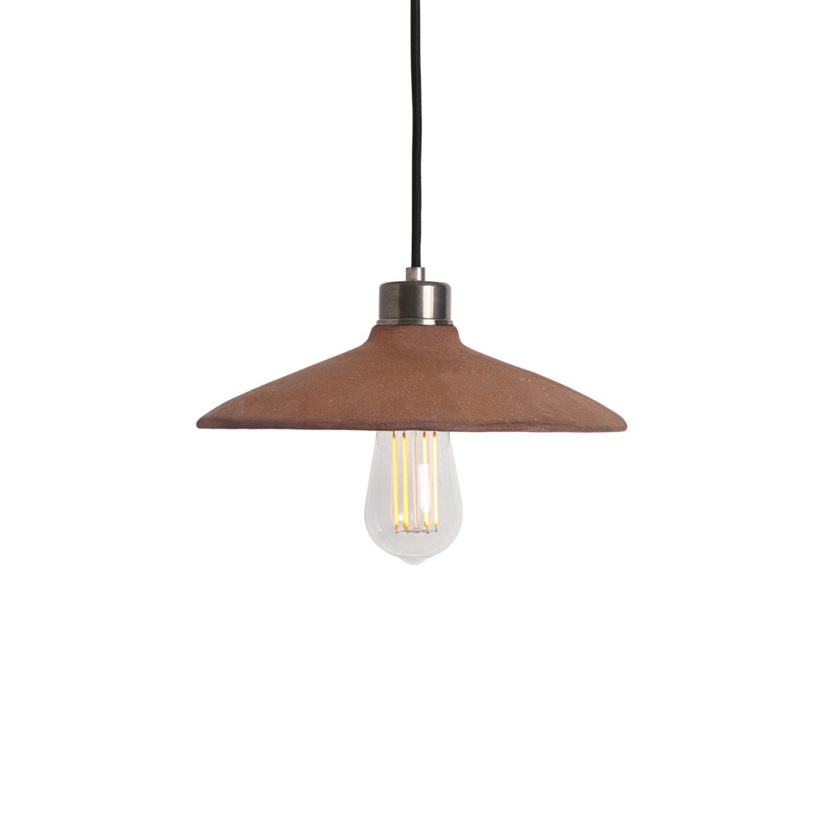 Mullan Pyrus Organic Ceramic Pendant Light 28cm, Red Iron