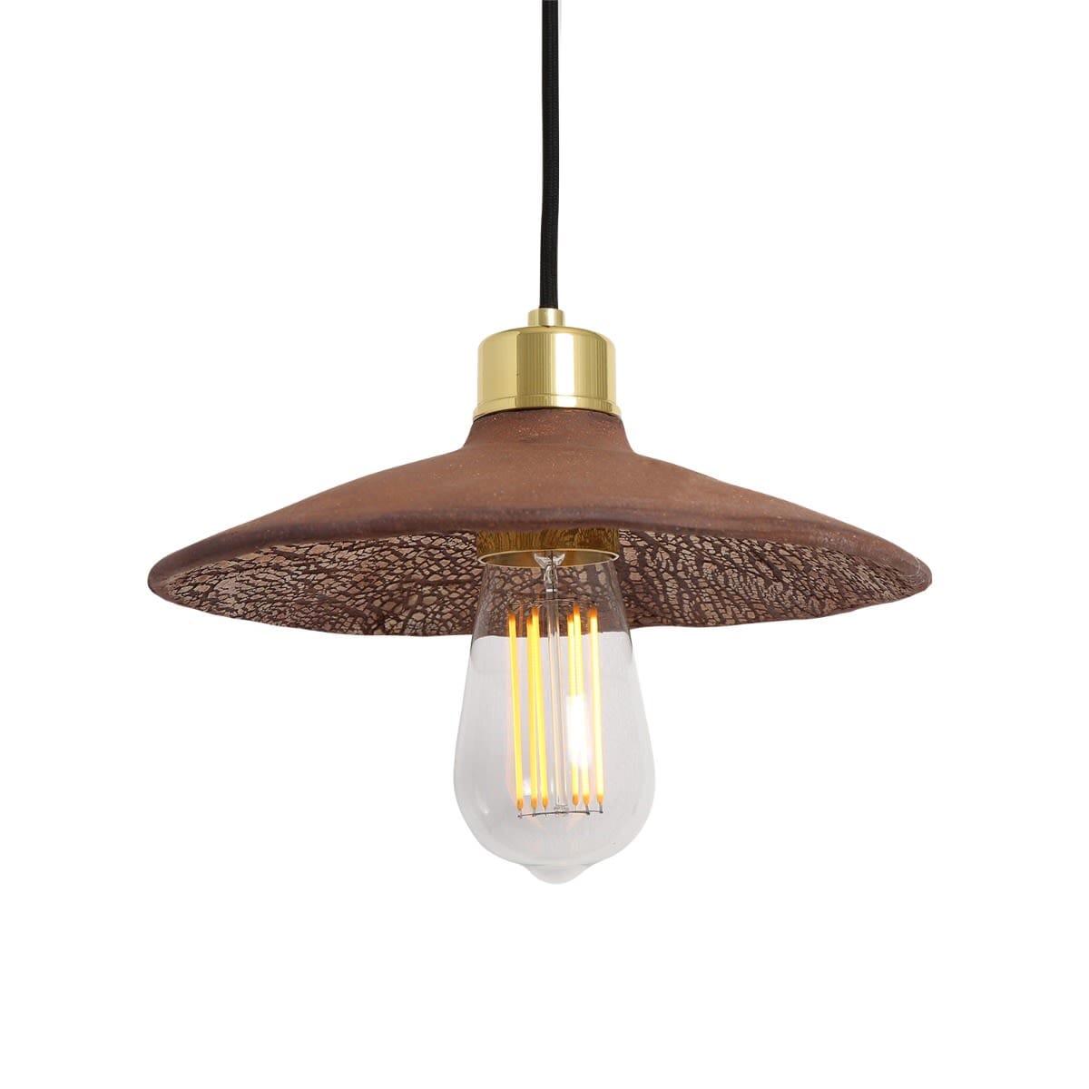 Mullan Pyrus Organic Ceramic Pendant Light 28cm, Czerwony Żelazo