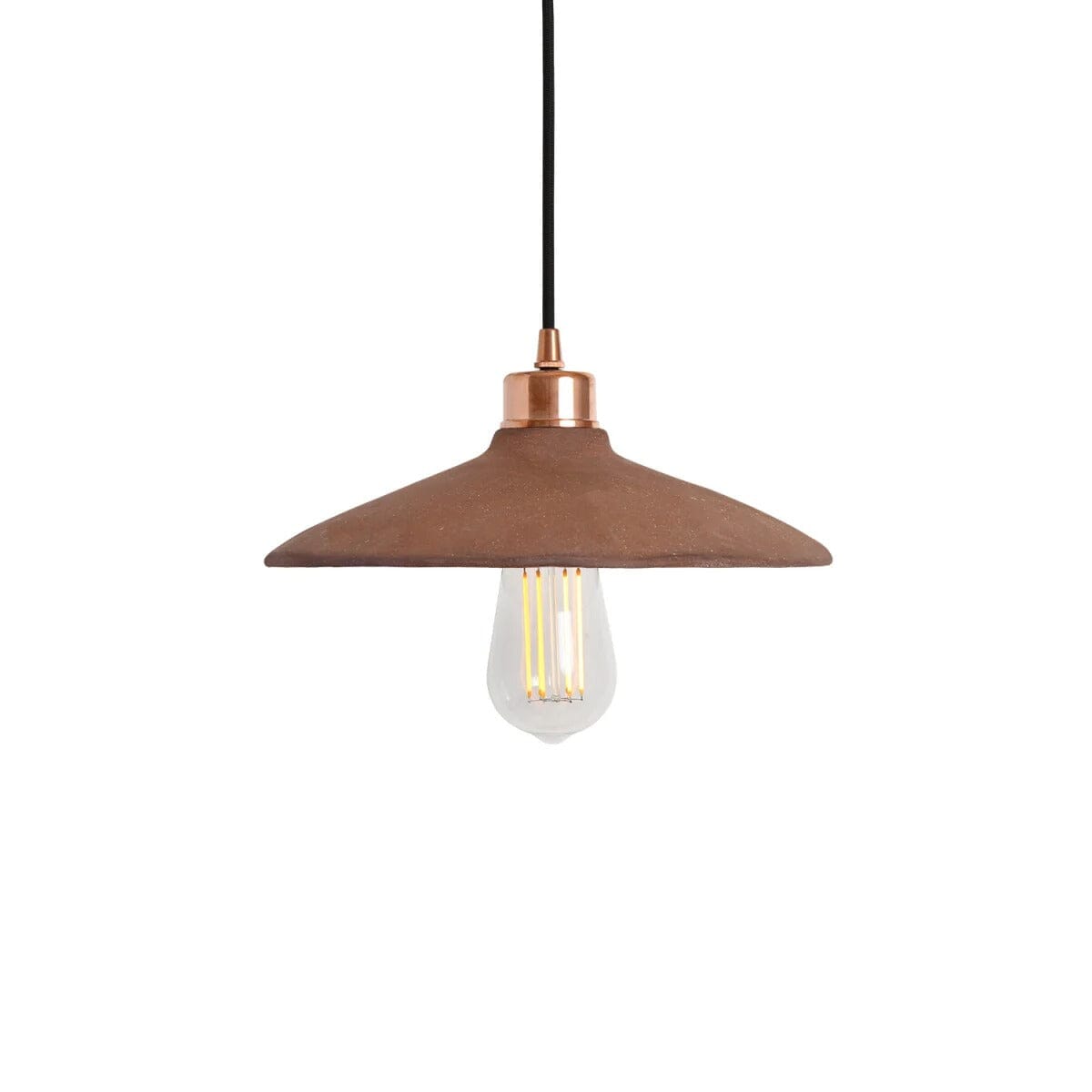 Mullan Pyrus Organic Ceramic Pendant Light 28cm, Red Iron