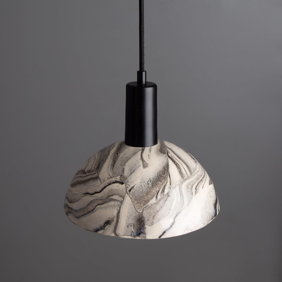 Kauri Marbled Ceramic Dome Pendant Light 20cm