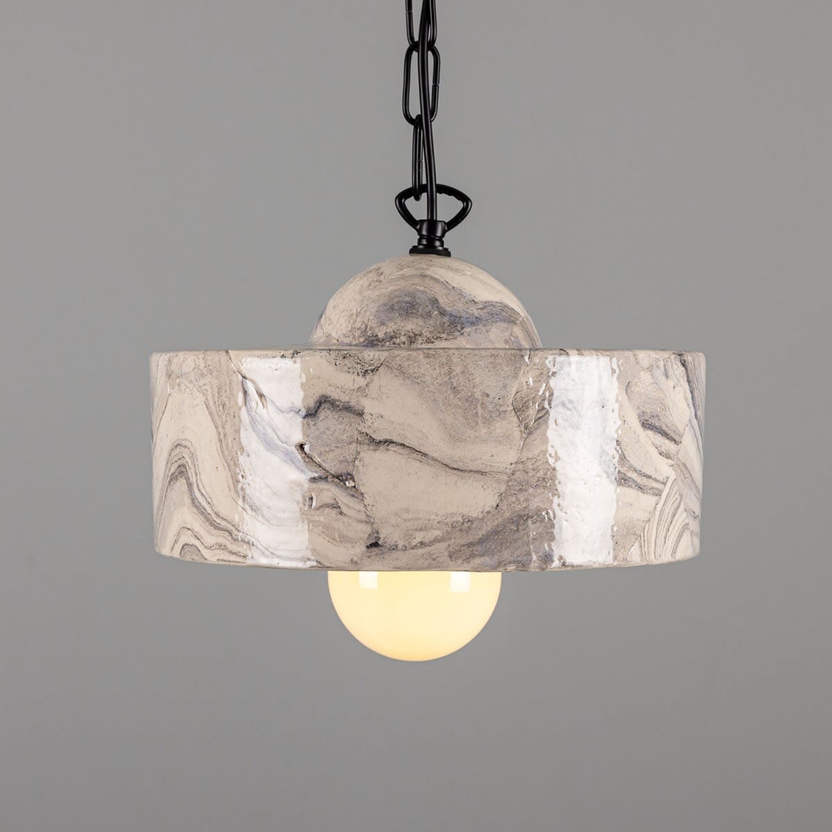 Seville Marbled Ceramic Mid-Century Modern Pendant Light