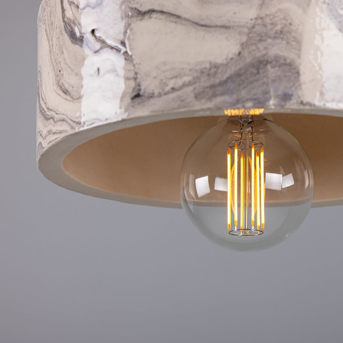 Seville Marbled Ceramic Mid-Century Modern Pendant Light