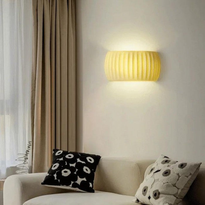 Modern Art Deco Resin Ribbed Wall Sconce Lamp