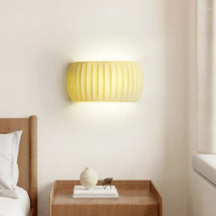 Modern Art Deco Resin Ribbed Wall Sconce Lamp