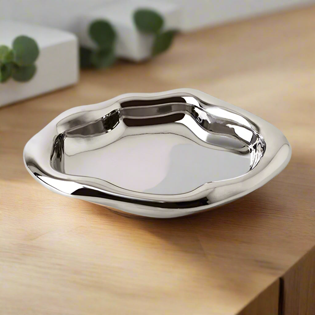 Modern Ceramic & Silver Plated Ink Dot Tray