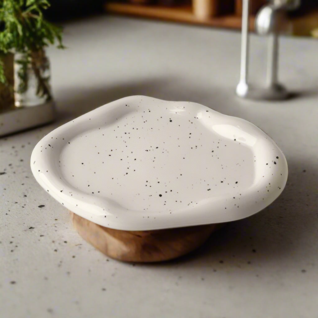 Modern Ceramic & Silver Plated Ink Dot Tray