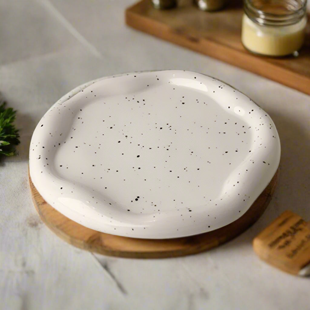 Modern Ceramic & Silver Plated Ink Dot Tray