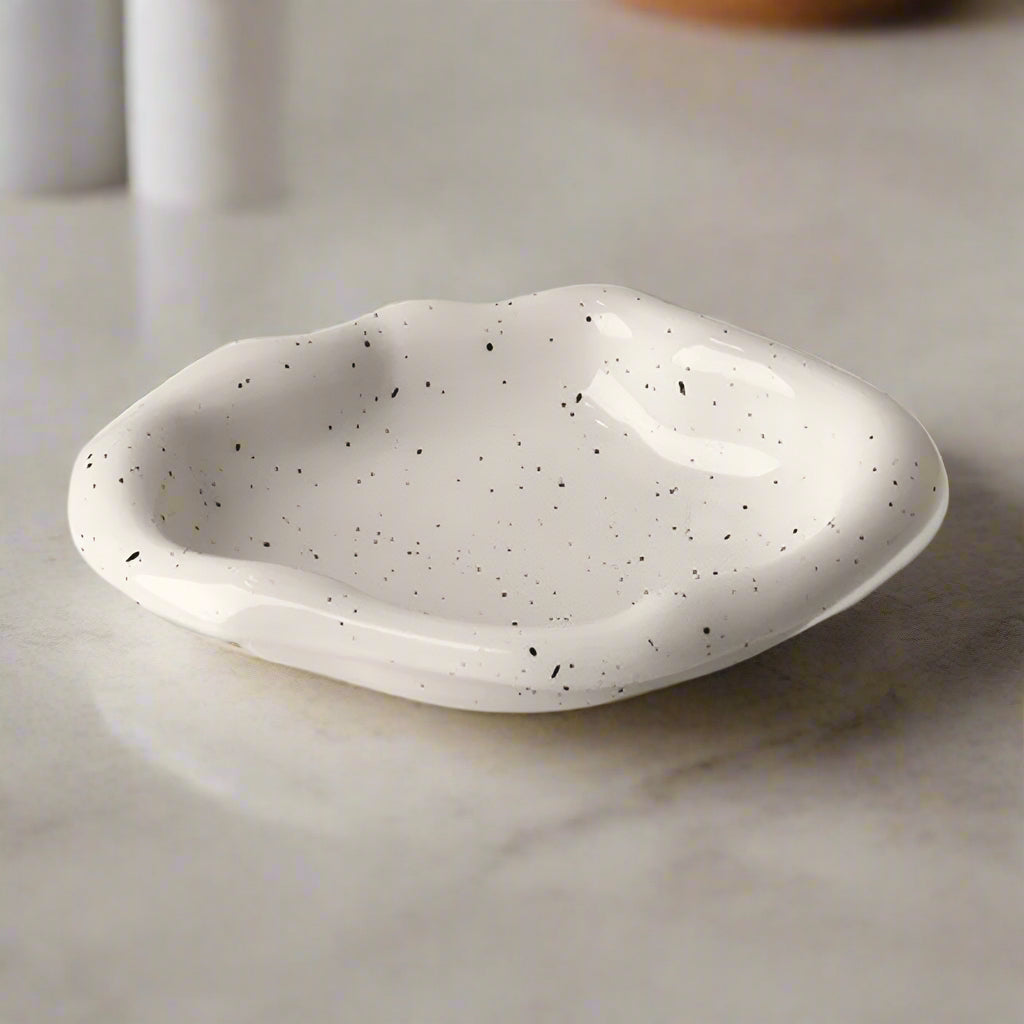 Modern Ceramic & Silver Plated Ink Dot Tray