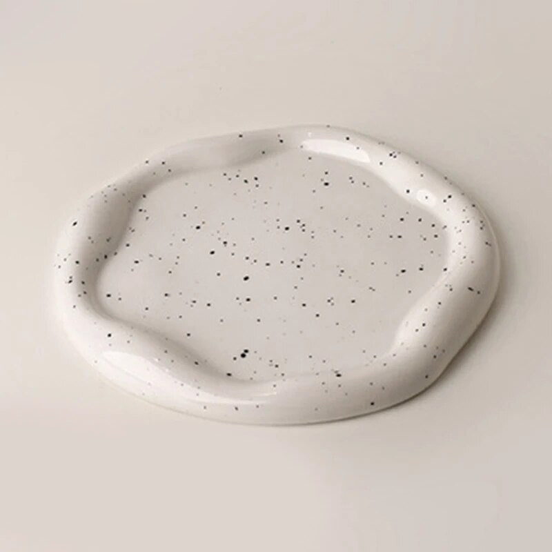 Modern Ceramic & Silver Plated Ink Dot Tray