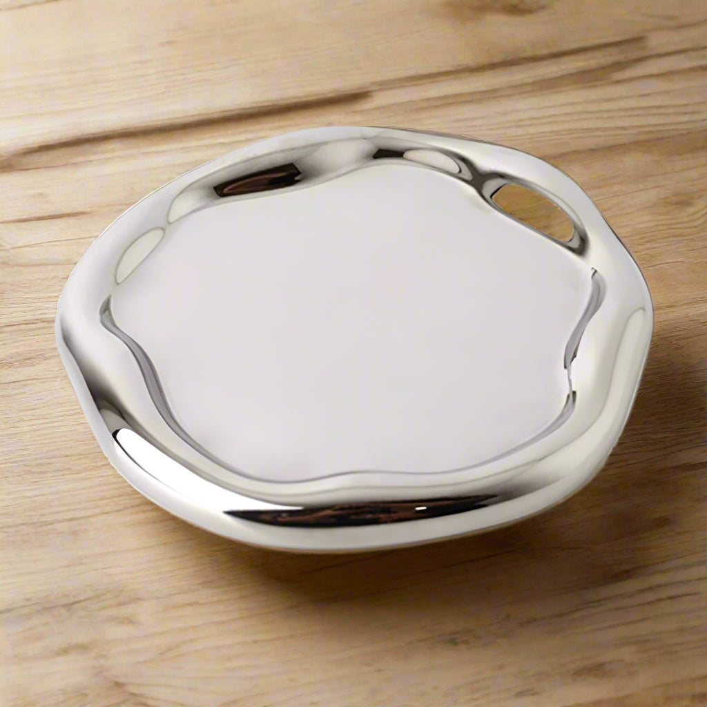 Modern Ceramic & Silver Plated Ink Dot Tray