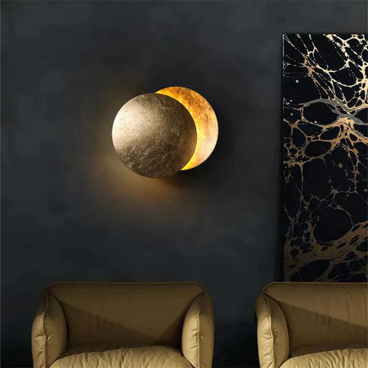 Unique 360 degree rotating LED Eclipse design wall lamp