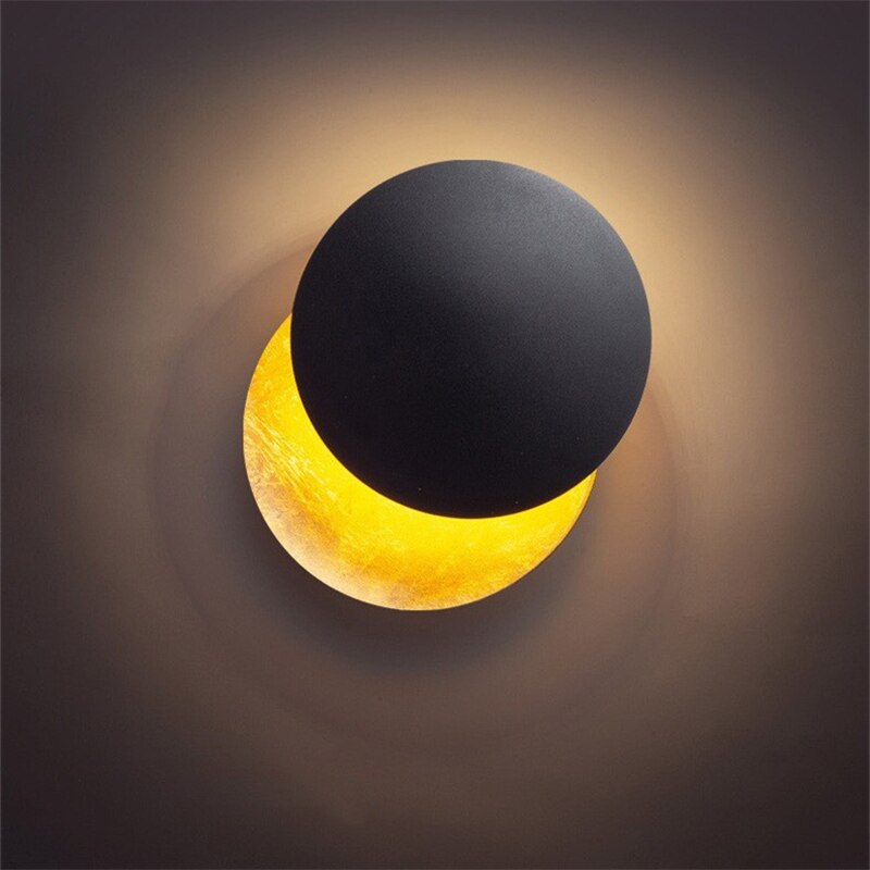 Unieke 360 ​​graden draaibare LED Eclipse design wandlamp