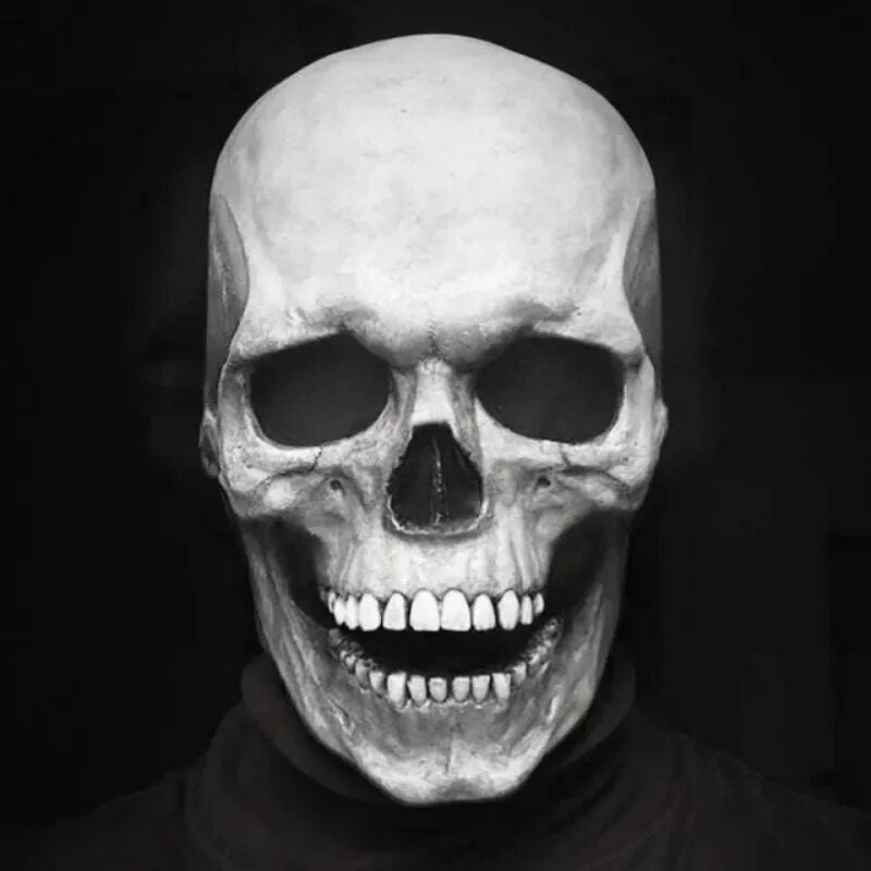 Realistische Totenkopfmaske mit beweglichem Kiefer für Halloween