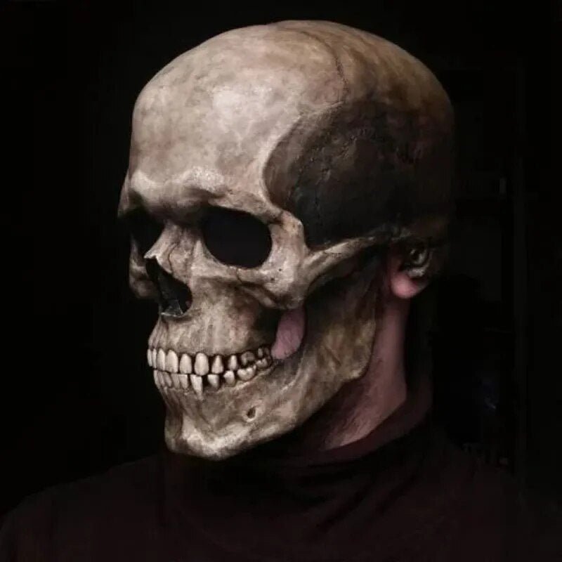 Realistische Totenkopfmaske mit beweglichem Kiefer für Halloween