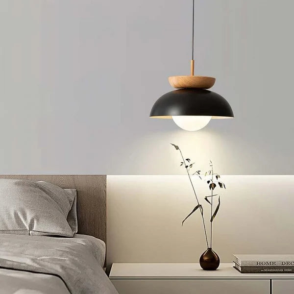 Nordic hanglamp gemaakt van halfhout