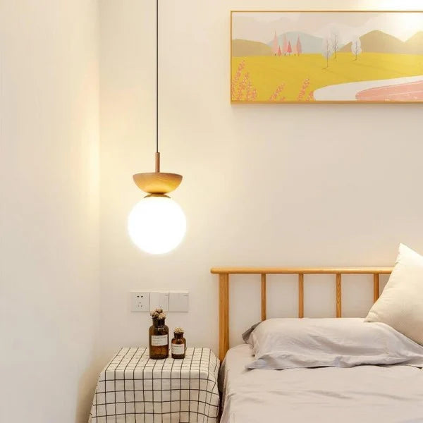 Nordic hanglamp gemaakt van halfhout