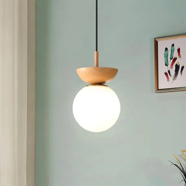 Nordic hanglamp gemaakt van halfhout