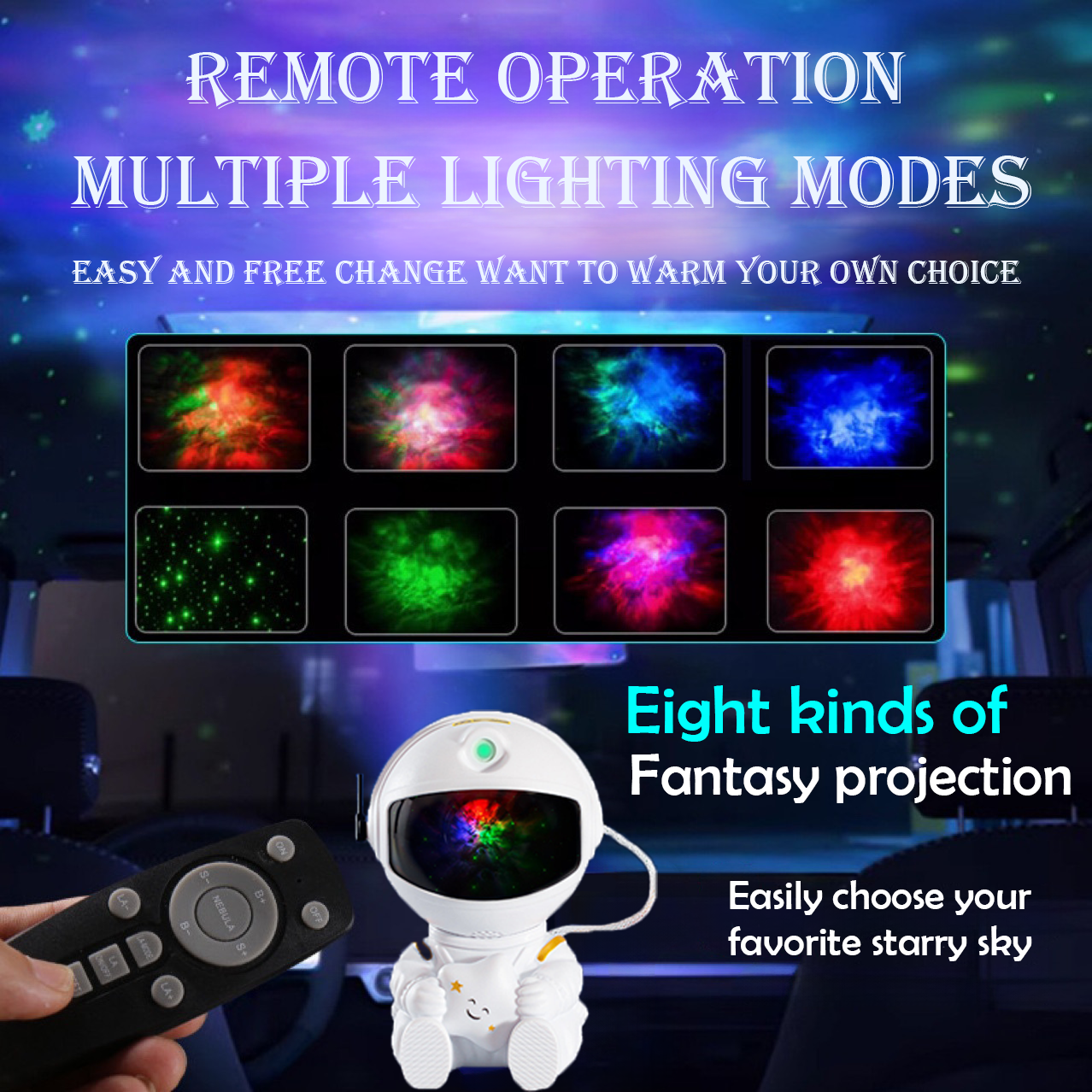 Proyector de Estrellas Galácticas Luz Nocturna LED