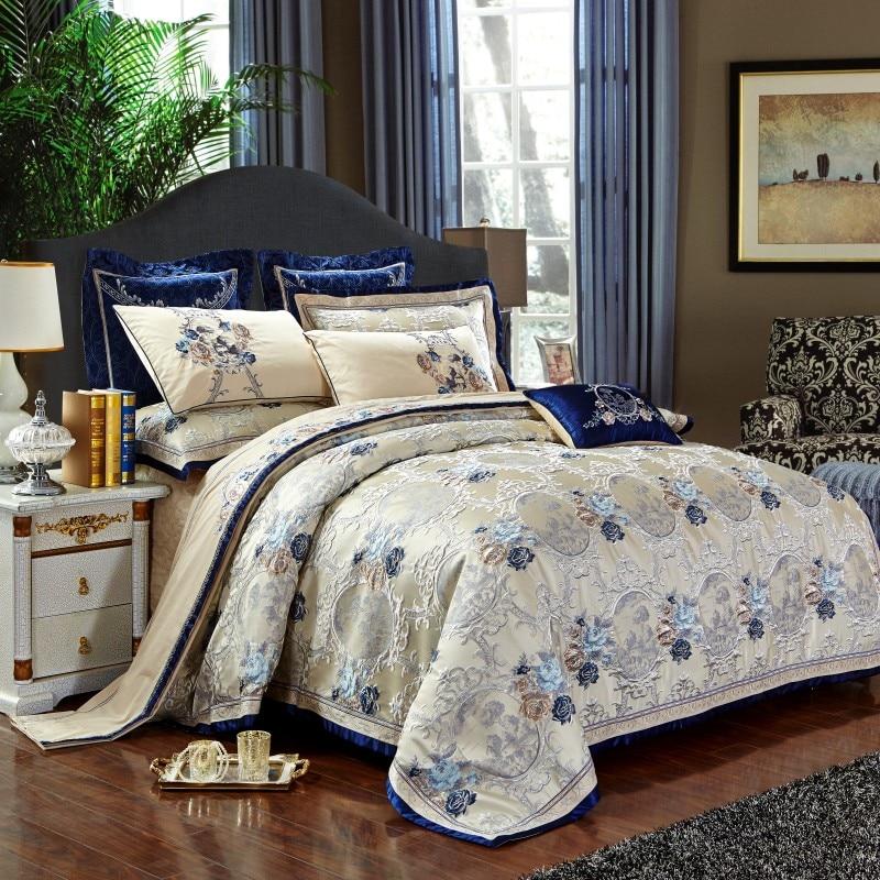 Conjunto de Roupa de Cama de Luxo Jacquard Oriental (600 TC)