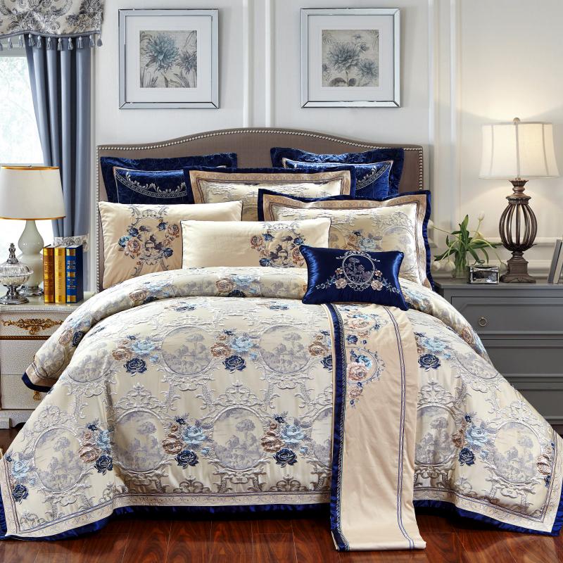 Conjunto de Roupa de Cama de Luxo Jacquard Oriental (600 TC)