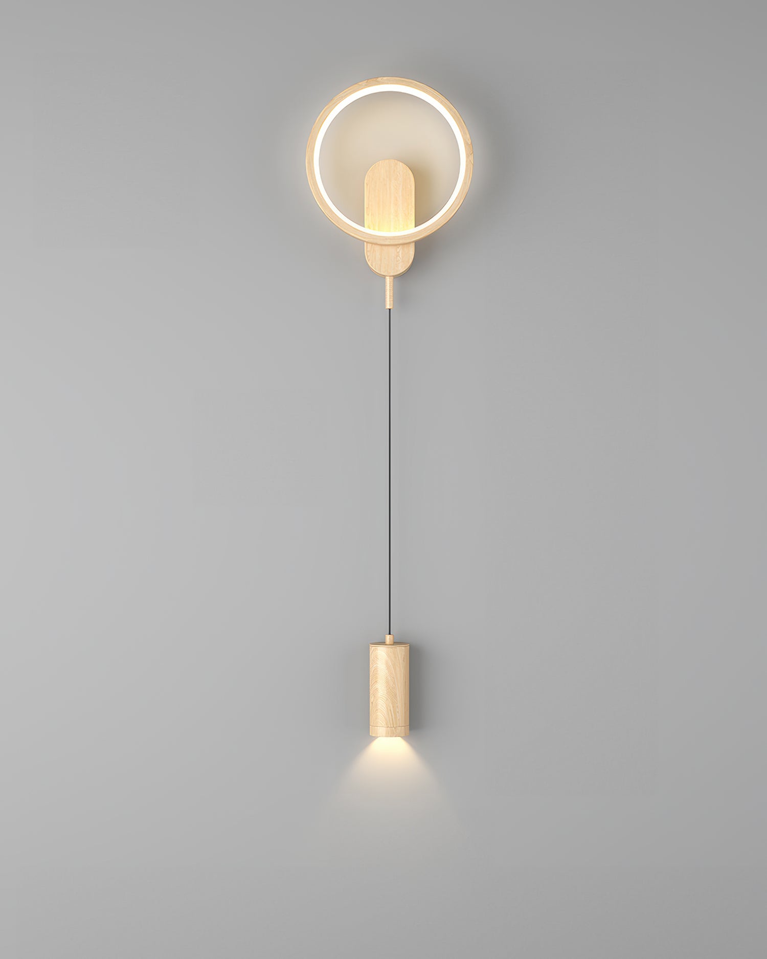 Nordic Wood Grain Elegant Vegglampe