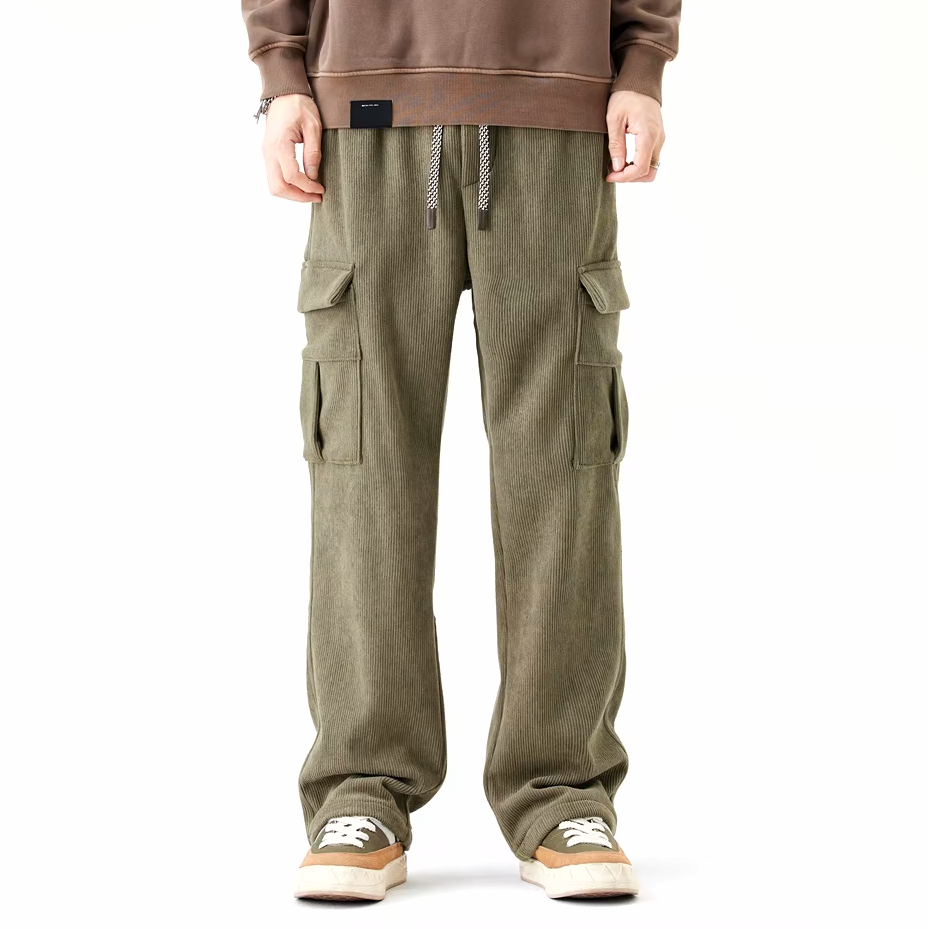 Fleece-forede Corduroy-bukser