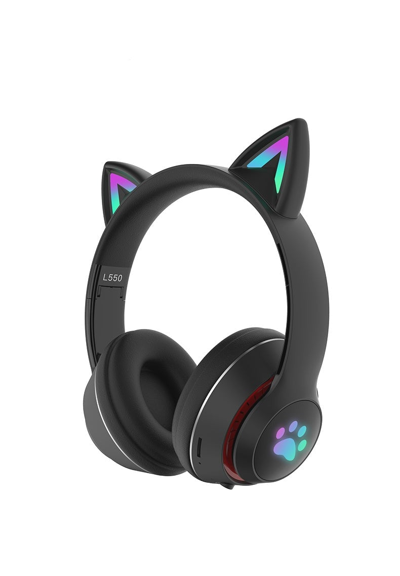 Casque de jeu avec oreilles de chat Paw Print