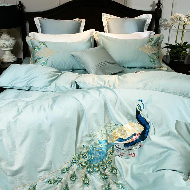 Peacock Duvet Cover Set (Egyptian Cotton, 600 TC)