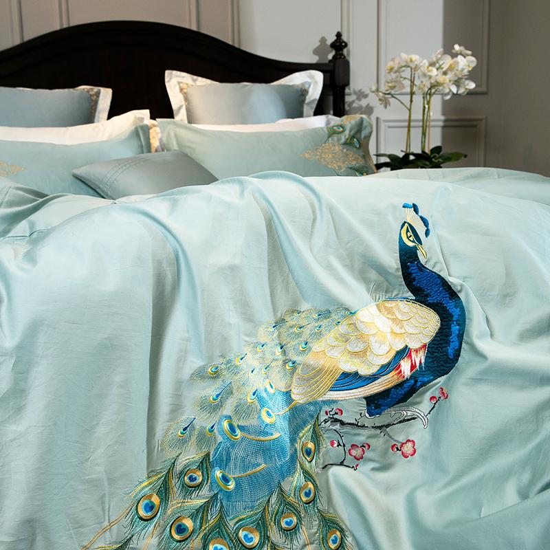 Peacock Duvet Cover Set (Egyptian Cotton, 600 TC)