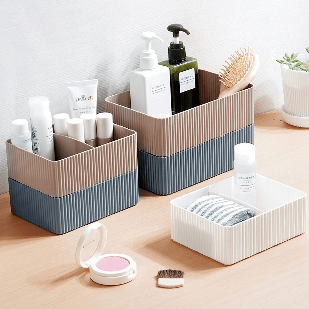 Boîtes de rangement en plastique pour salle de bain