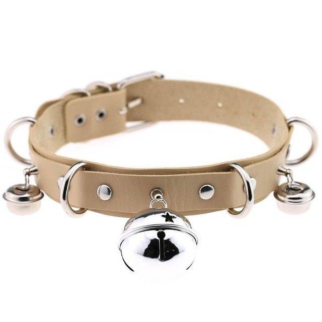 Pleather Cat Bell Collar